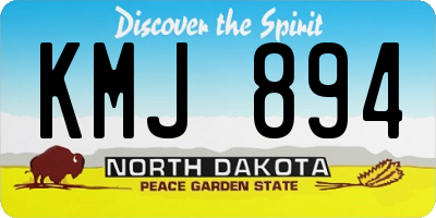 ND license plate KMJ894