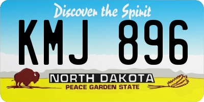 ND license plate KMJ896