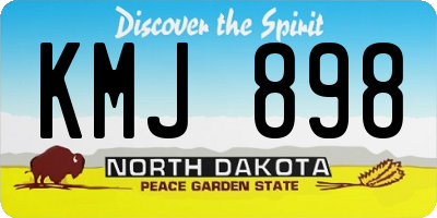 ND license plate KMJ898