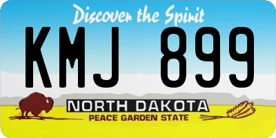 ND license plate KMJ899