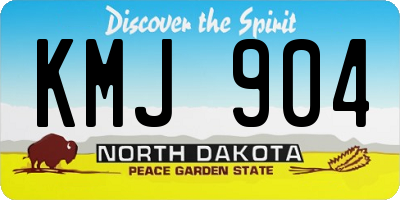 ND license plate KMJ904