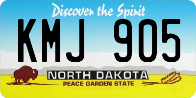 ND license plate KMJ905