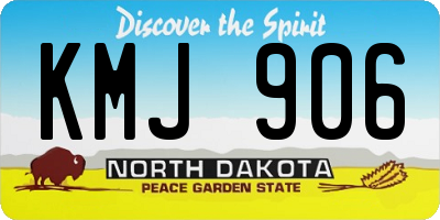 ND license plate KMJ906