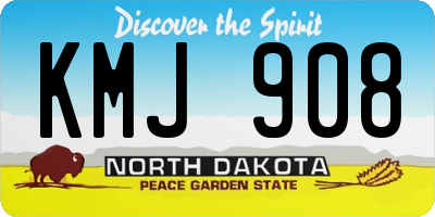 ND license plate KMJ908