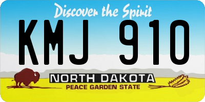 ND license plate KMJ910