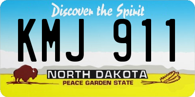 ND license plate KMJ911