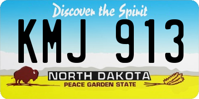ND license plate KMJ913