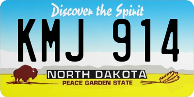 ND license plate KMJ914