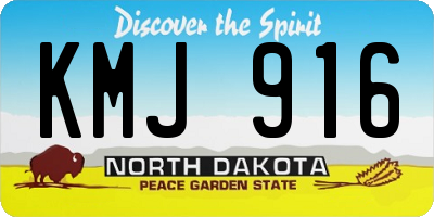 ND license plate KMJ916