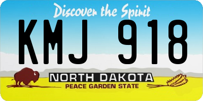 ND license plate KMJ918