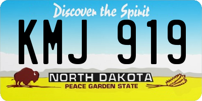 ND license plate KMJ919