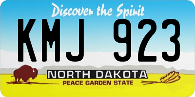 ND license plate KMJ923