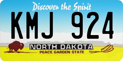 ND license plate KMJ924