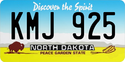 ND license plate KMJ925