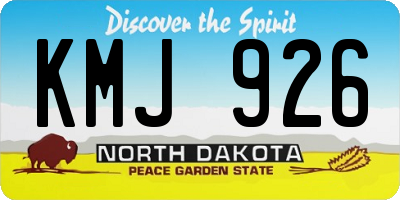 ND license plate KMJ926