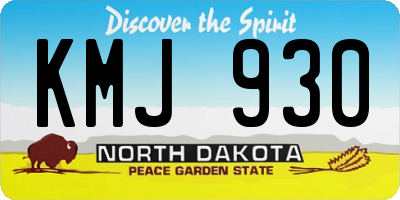 ND license plate KMJ930