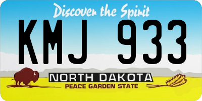 ND license plate KMJ933