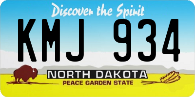 ND license plate KMJ934