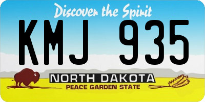 ND license plate KMJ935