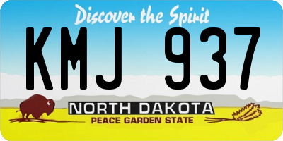 ND license plate KMJ937