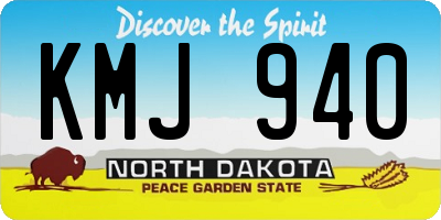 ND license plate KMJ940