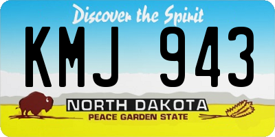 ND license plate KMJ943