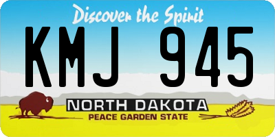 ND license plate KMJ945