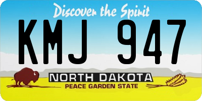ND license plate KMJ947