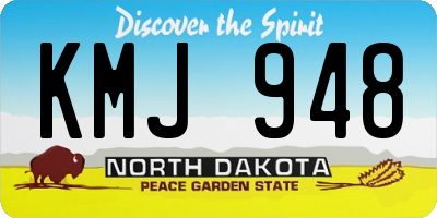 ND license plate KMJ948