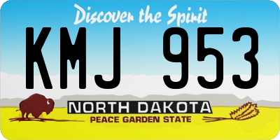 ND license plate KMJ953