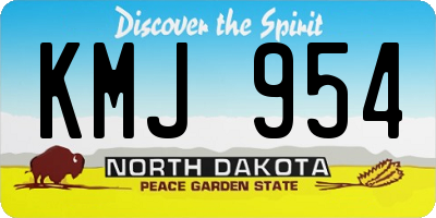 ND license plate KMJ954