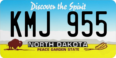 ND license plate KMJ955