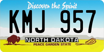 ND license plate KMJ957