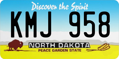ND license plate KMJ958
