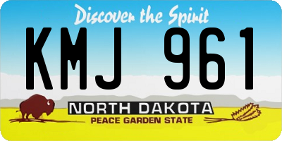 ND license plate KMJ961