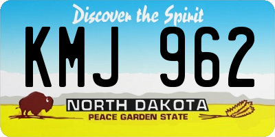 ND license plate KMJ962