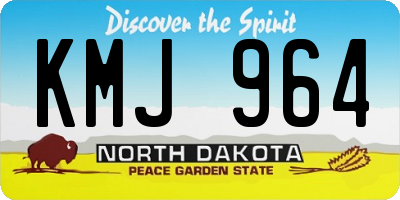 ND license plate KMJ964