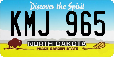 ND license plate KMJ965