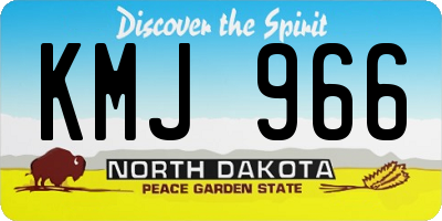 ND license plate KMJ966
