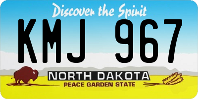 ND license plate KMJ967