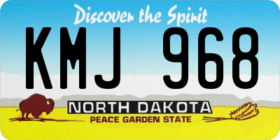 ND license plate KMJ968
