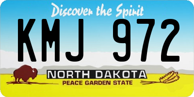 ND license plate KMJ972