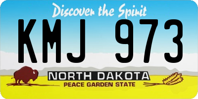ND license plate KMJ973