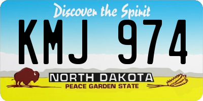 ND license plate KMJ974