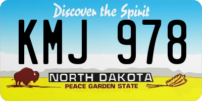 ND license plate KMJ978