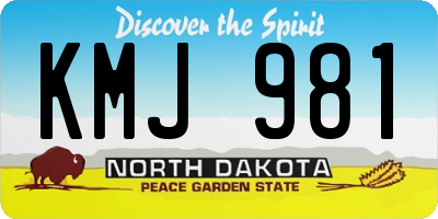 ND license plate KMJ981