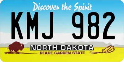 ND license plate KMJ982