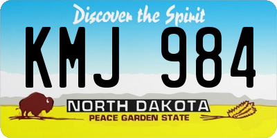 ND license plate KMJ984