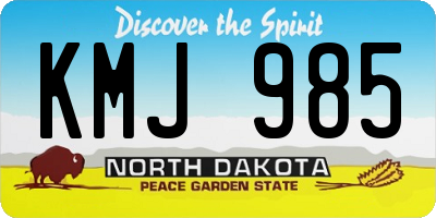 ND license plate KMJ985