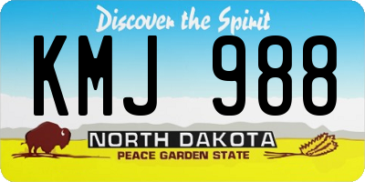ND license plate KMJ988
